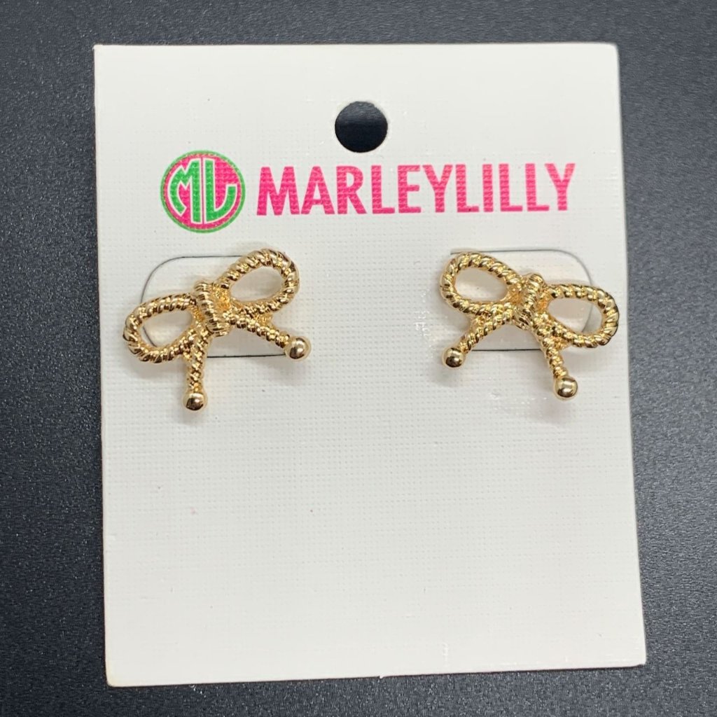 Marleylilly Gold Tone Bow Rope Pierced Earrings 5/8
